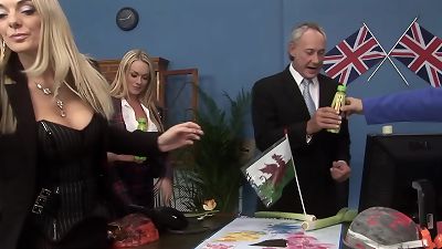 huge boobed Brits Stacey Saran And Emma bootie gargle And nail In Mmff polishes