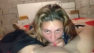 My sister-in-law deepthroats my cock really well and asks me for milk before going to sleep without her sister finding out